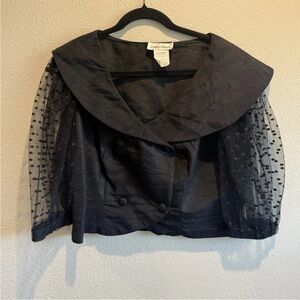 VTG 90s Party Formal Wrap Top Polka Dots Buttons Large